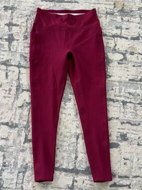 High-Waisted Wine- Leggings Fleece Lined with Pockets Size Womens Medium